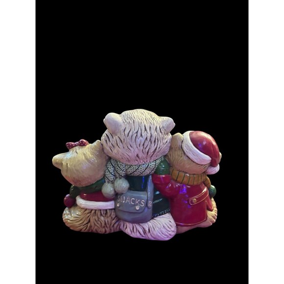 Vtg Hand-painted Christmas Caroling Kitty Cats Animals Figurine Ceramic Kitschy - Picture 3 of 7